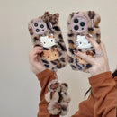 Leopard Plush Hello Kitty Fluffy Case