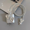 Chic Rhinestone Heart Charger Protector Kit