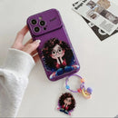 Cute Girl Mirror Case with Charm