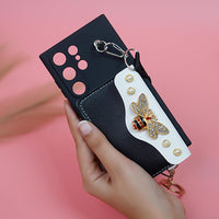 Elegant Butterfly Charm Lock Wallet Case - Samsung