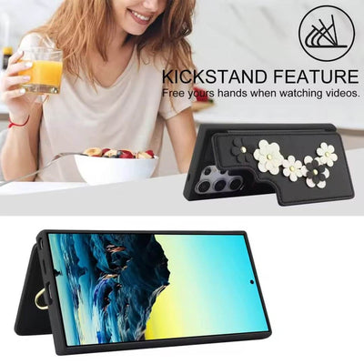 Floral Chic Crossbody Wallet Case - Samsung - Peeperly