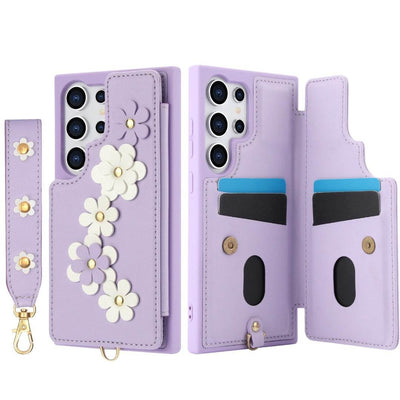 Floral Chic Crossbody Wallet Case - Samsung - Peeperly