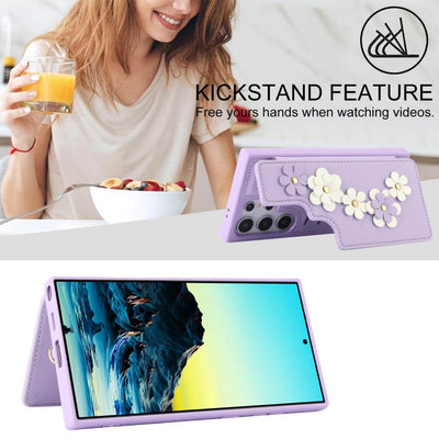 Floral Chic Crossbody Wallet Case - Samsung - Peeperly