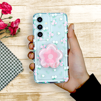 Cute Korean Floral Phone Gripper Case - Samsung
