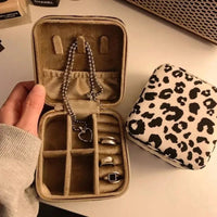 Leopard Print Travel Jewellery Organiser