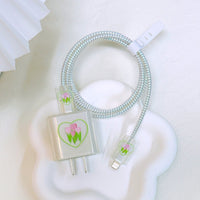 Cute Floral Tulips Charger Protector Case