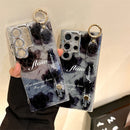 Midnight Rose Mist Glitter Strap Case