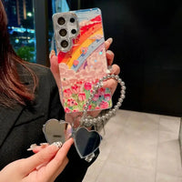 Painted Rainbow Heart Art Strap Case