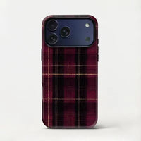 Burgundy Tartan Fabric - Crystal