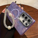 Amethyst Feather Pearl Strap Mag Case