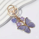 Amethyst Bloom Butterfly Keychain