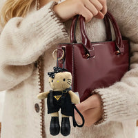 Dark Mode Polka Bow Kitty Bag Charm