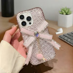 Princess Glow Ribbon Bow Rhinestone Case