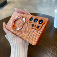 Galaxy S26 Series Crystal Grid Sparkle Magnetic Ring Case