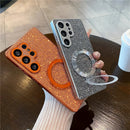 Galaxy S26 Series Crystal Grid Sparkle Magnetic Ring Case