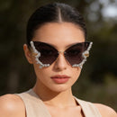 Glam Fly Crystal Butterfly Wing Sunglasses