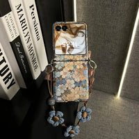 Galaxy Z Flip Series Rustic Vintage Bloom Strap Case