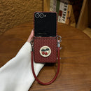 Galaxy Z Flip Series Woven Texture Cherry Strap Case