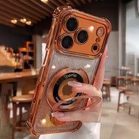 Gilded Glitter Edge Bumper Ring Stand Case