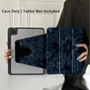 Navy Petals Elegance iPad Case
