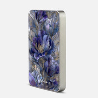 Cobalt Floral Grace - Magnetic Power Bank