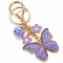 Amethyst Bloom Butterfly Keychain