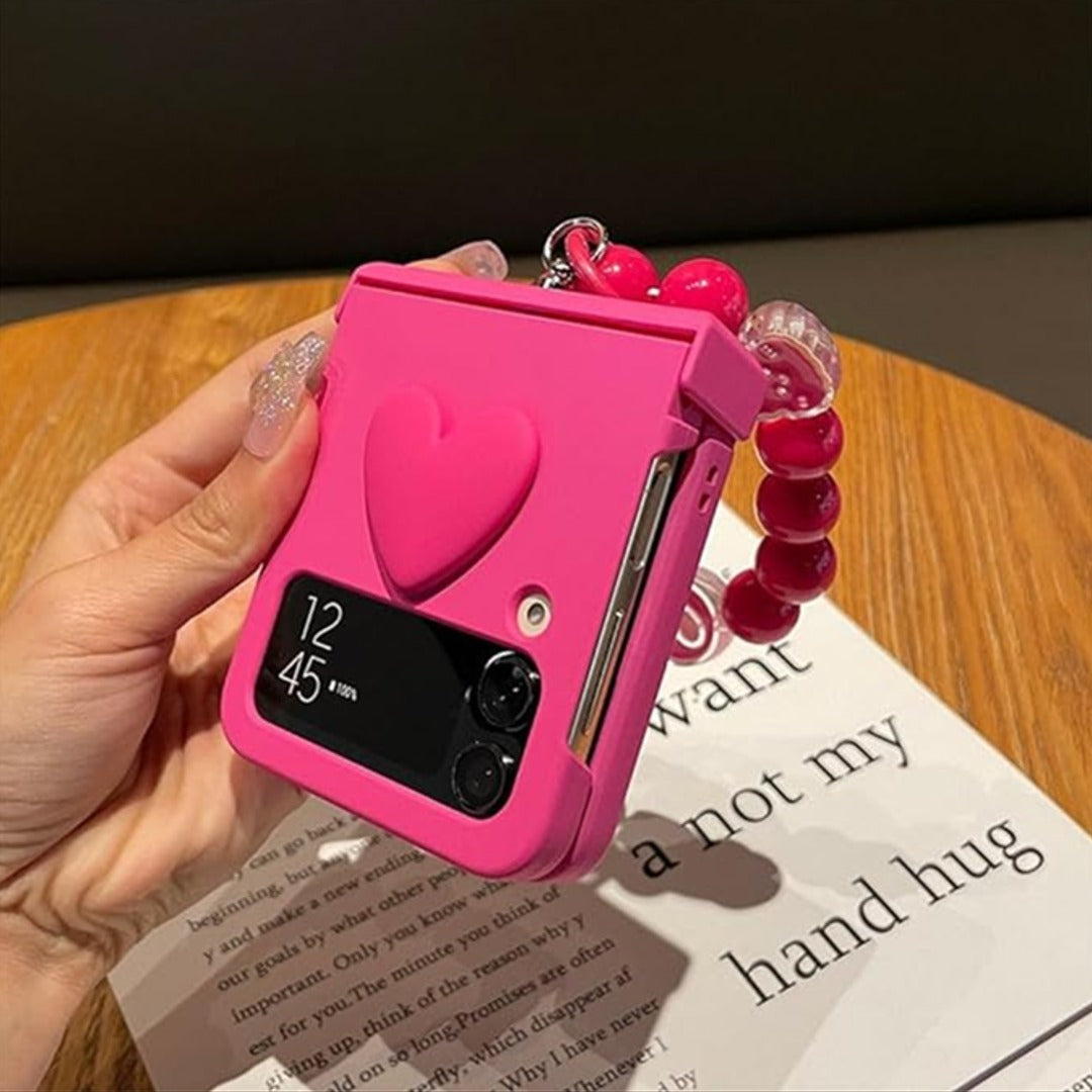 3D Radiant Heartfelt Phone Case with Bead Bracelet
