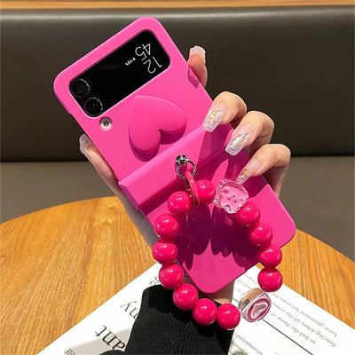 3D Radiant Heartfelt Phone Case with Bead Bracelet