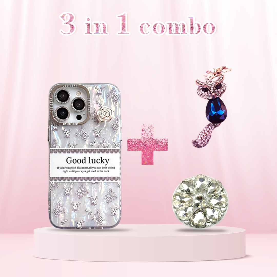 Luxury Floral Pattern Case 3-in-1 Combo