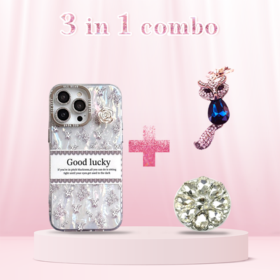 Luxury Floral Pattern Case 3-in-1 Combo