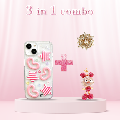 Cute Starry Hearts Case 3-in-1 Combo