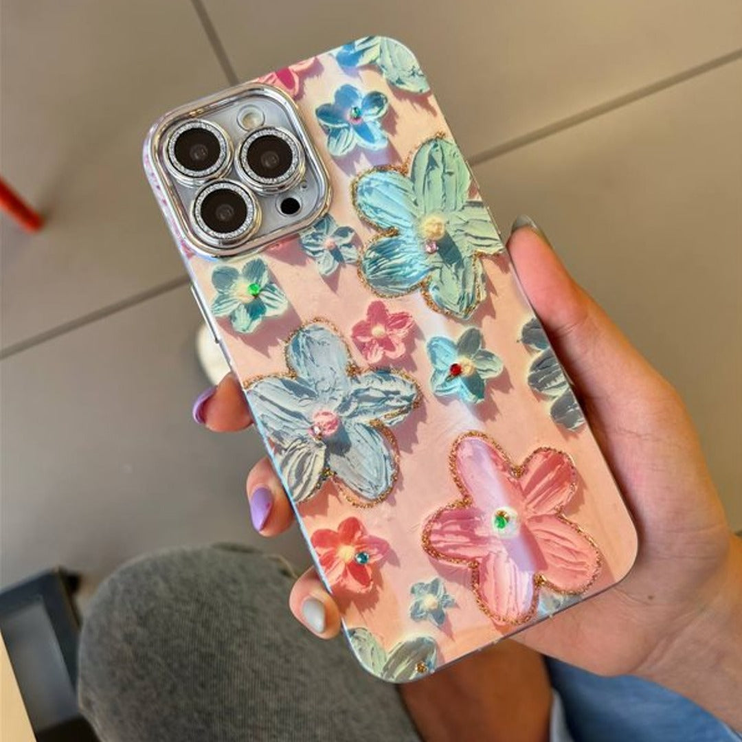 Floral Sparkle Rhinestone Phone Case