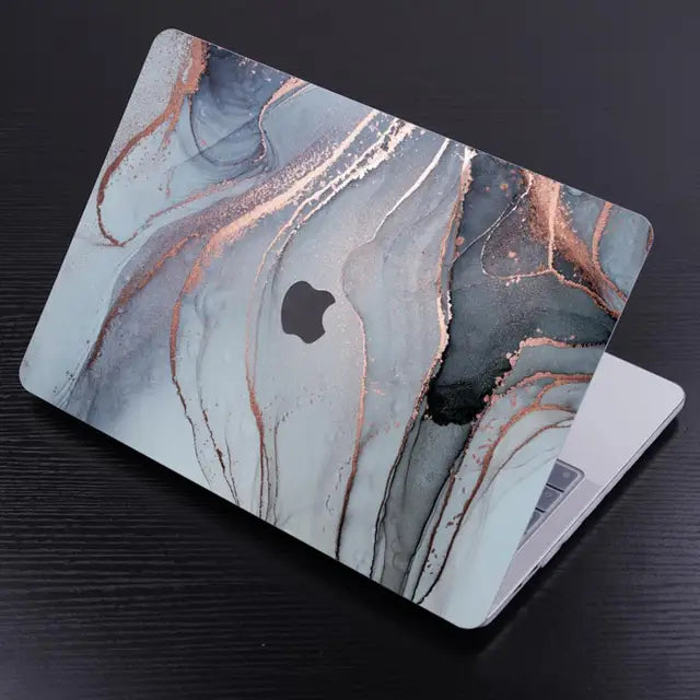 Glossy Marble Pattern MacBook Case - Slate Grey Marble