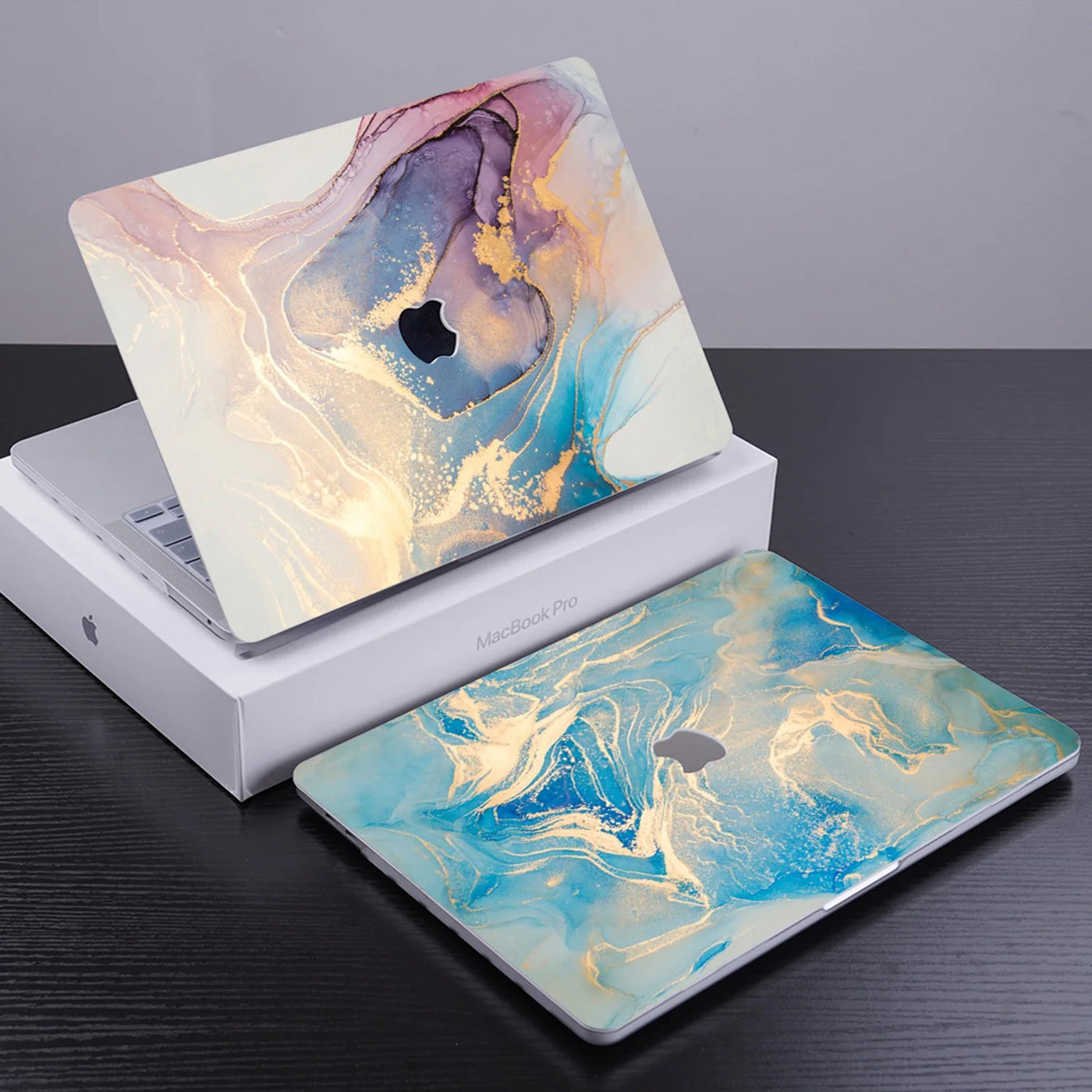 Glossy Marble Pattern MacBook Case - Purple Marble