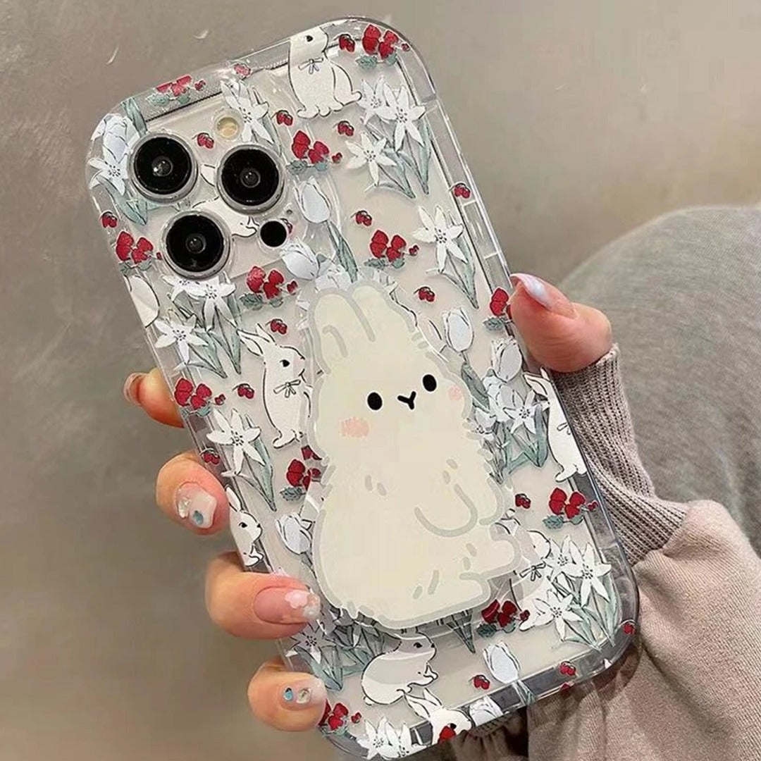 Bunny Bloom Serenity Case with Rabbit Phone Gripper