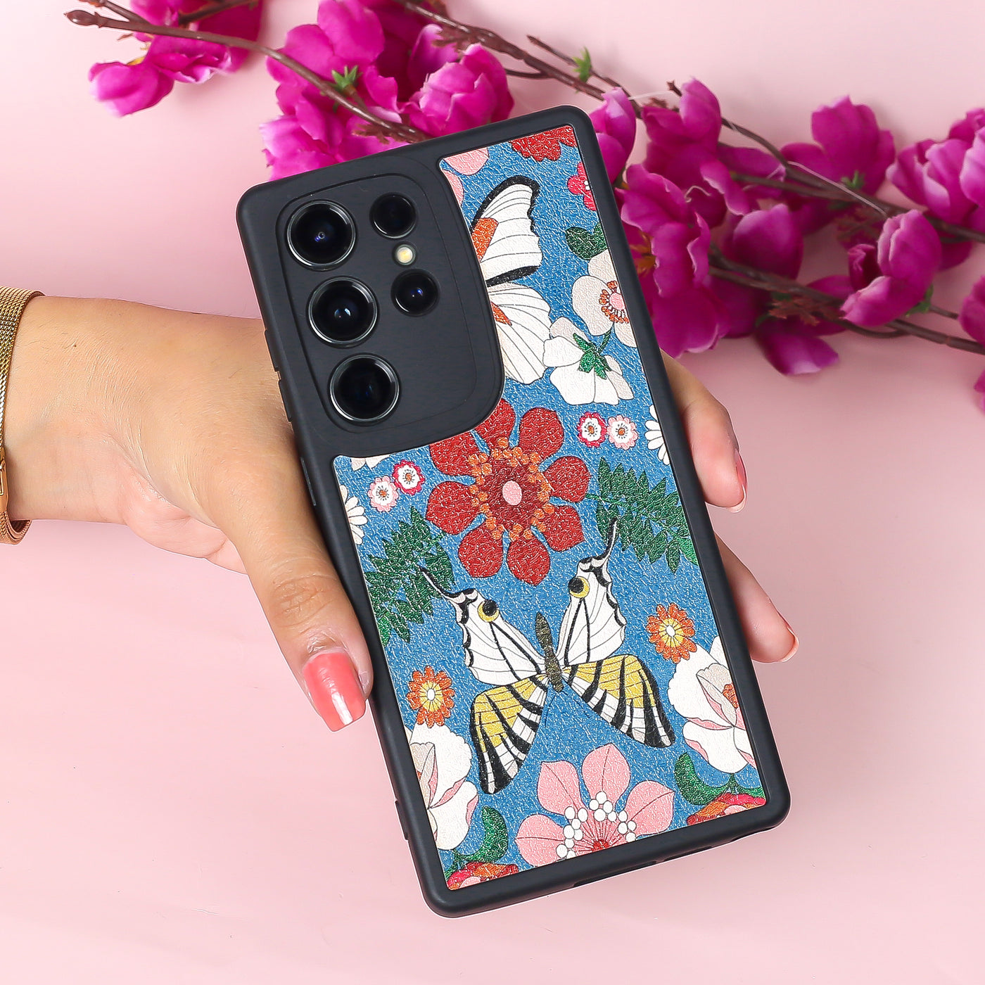 Butterfly Flowers Pattern Phone Case - Samsung