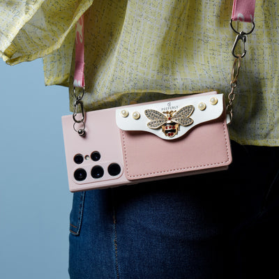 Butterfly lock Wallet Case With Lanyard - Samsung