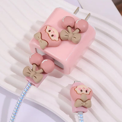 Cartoon Cherry Girl Charger And Cable Cover