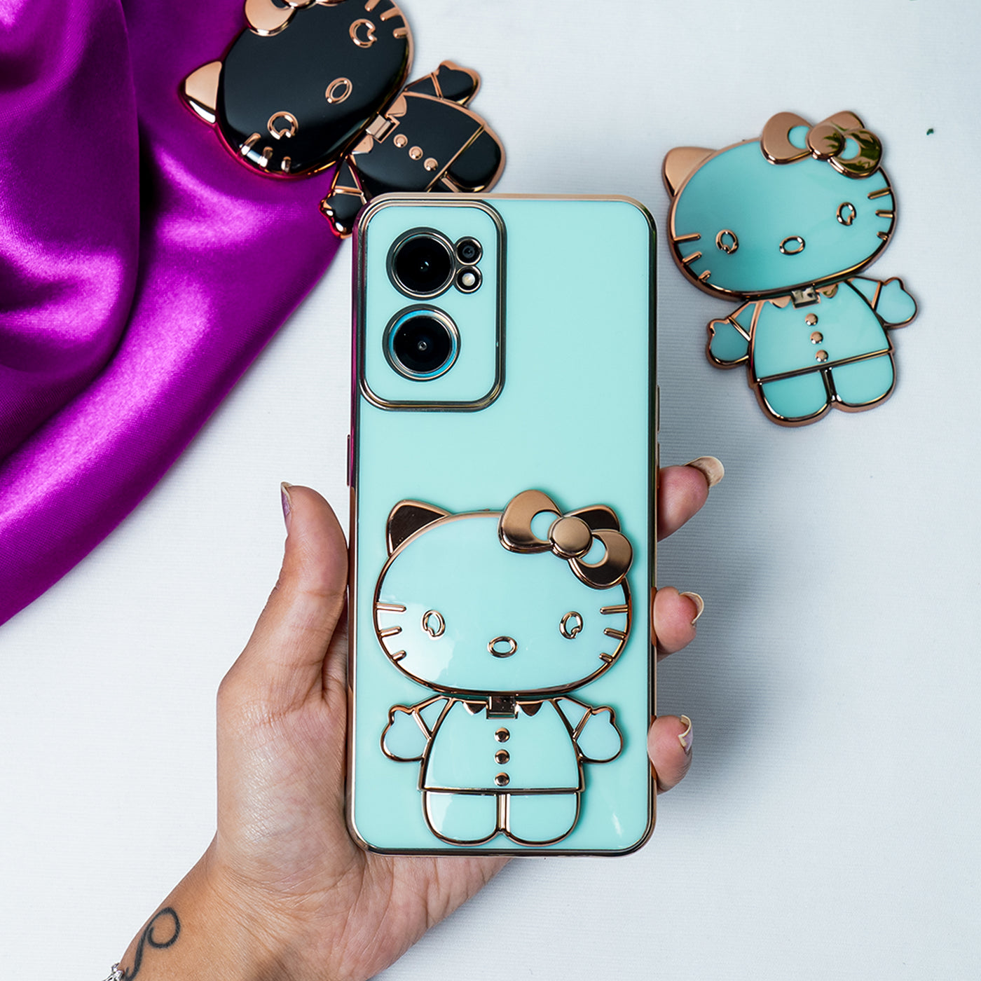 Charming Kitty Folding Mirror Stand Case - OnePlus