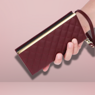 Elegant Quilted Wallet Case with Strap - Samsung