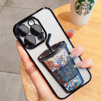 Transparent Glitter Star Drink Cup and Straw Case
