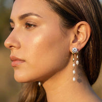 Noor Luxe Pearl Drop Earrings For Women