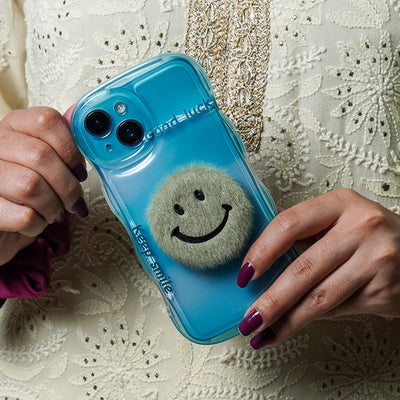 Gradient Wavy Case with Smiley - iPhone