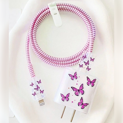 Butterfly Print Wire And Charger Case