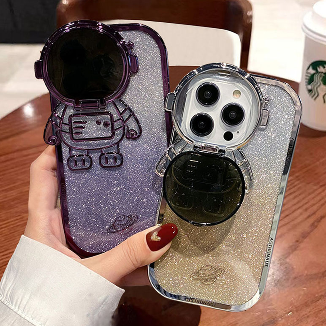 Glitter Astronaut Camera Holder Soft Case