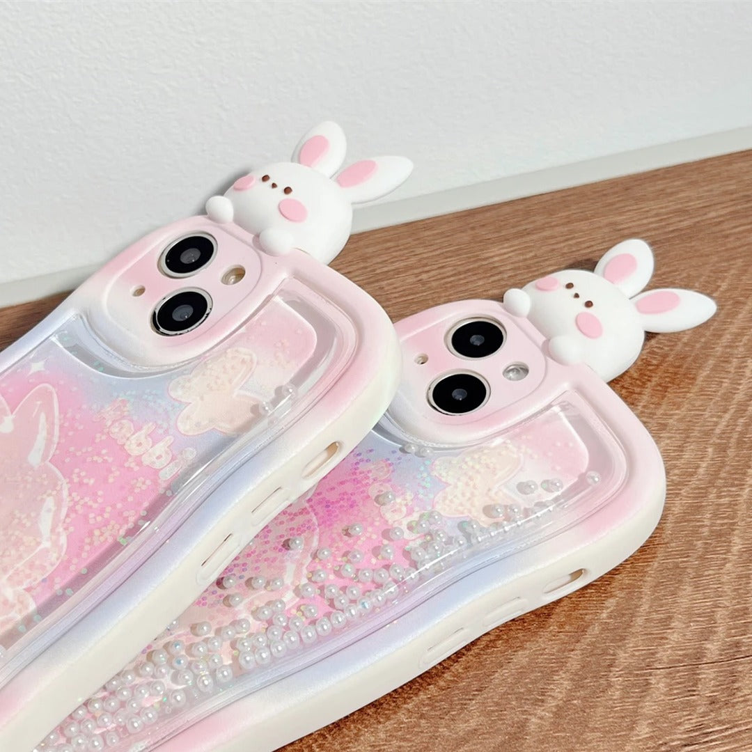3D Cute Rabbit Glitter Case