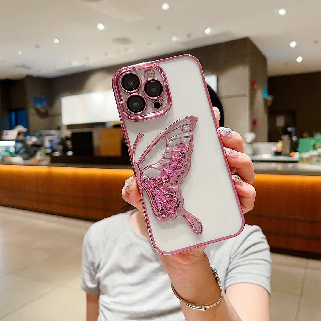 Glowing Butterfly Transparent Phone Case