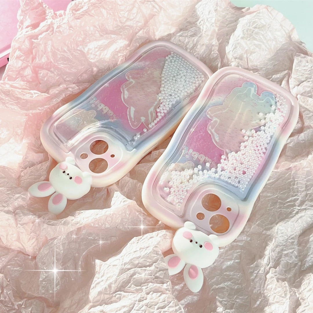 3D Cute Rabbit Glitter Case