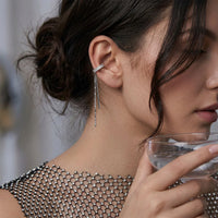 Crystal Drop Bar Earring for Women