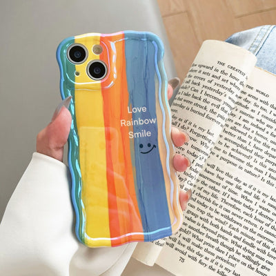 Joyful Rainbow Smiley Phone Case With Bracelet